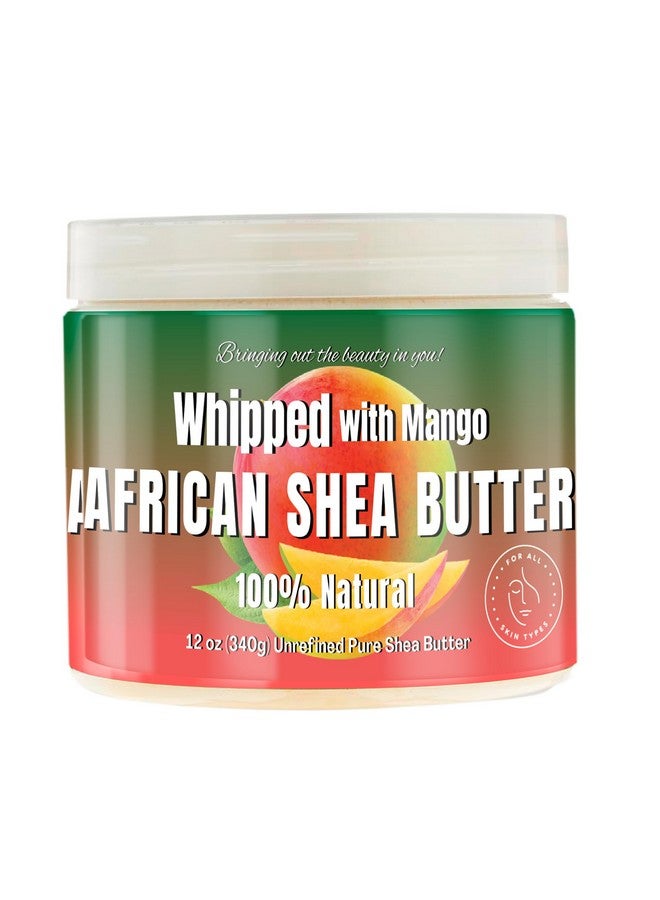 RA COSMETICS Whipped Shea Butter Mango 100% Pure And Natural African Shea Butter Ultimate Handcrafted Moisturizer With Essential Vitamins For Radiant Skin And Luscious Hair 12Oz Jar - Image 1
