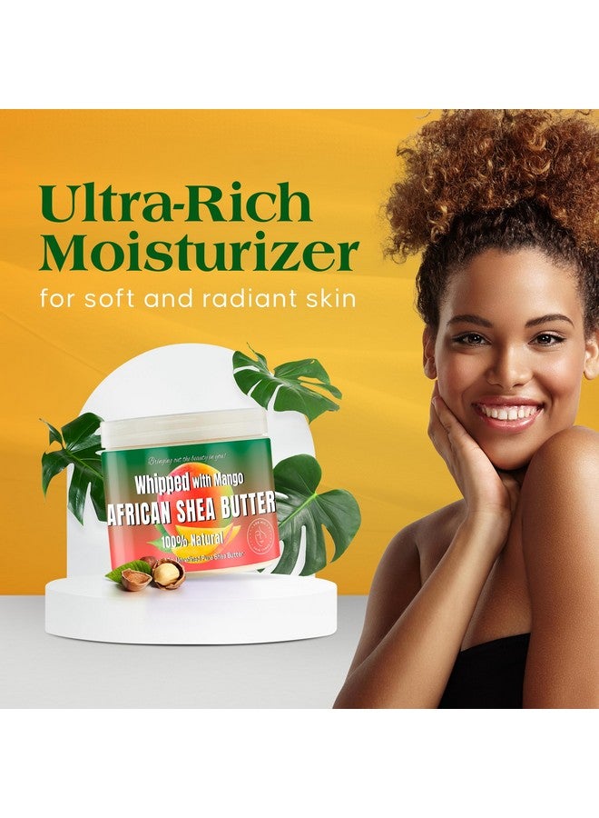 RA COSMETICS Whipped Shea Butter Mango 100% Pure And Natural African Shea Butter Ultimate Handcrafted Moisturizer With Essential Vitamins For Radiant Skin And Luscious Hair 12Oz Jar - Image 3