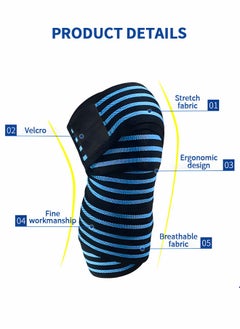 GROIC Knee Wraps (Pair) With Strap for Squats, Weightlifting, Nylon Knee Wraps for Compression Elastic Support,Sports Protective Equipment  - Image 3