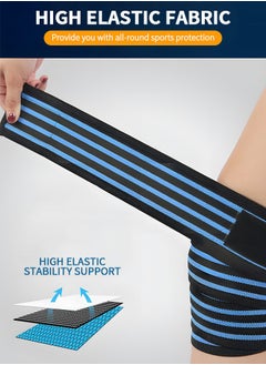 GROIC Knee Wraps (Pair) With Strap for Squats, Weightlifting, Nylon Knee Wraps for Compression Elastic Support,Sports Protective Equipment  - Image 2