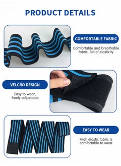 GROIC Knee Wraps (Pair) With Strap for Squats, Weightlifting, Nylon Knee Wraps for Compression Elastic Support,Sports Protective Equipment  - Image 5