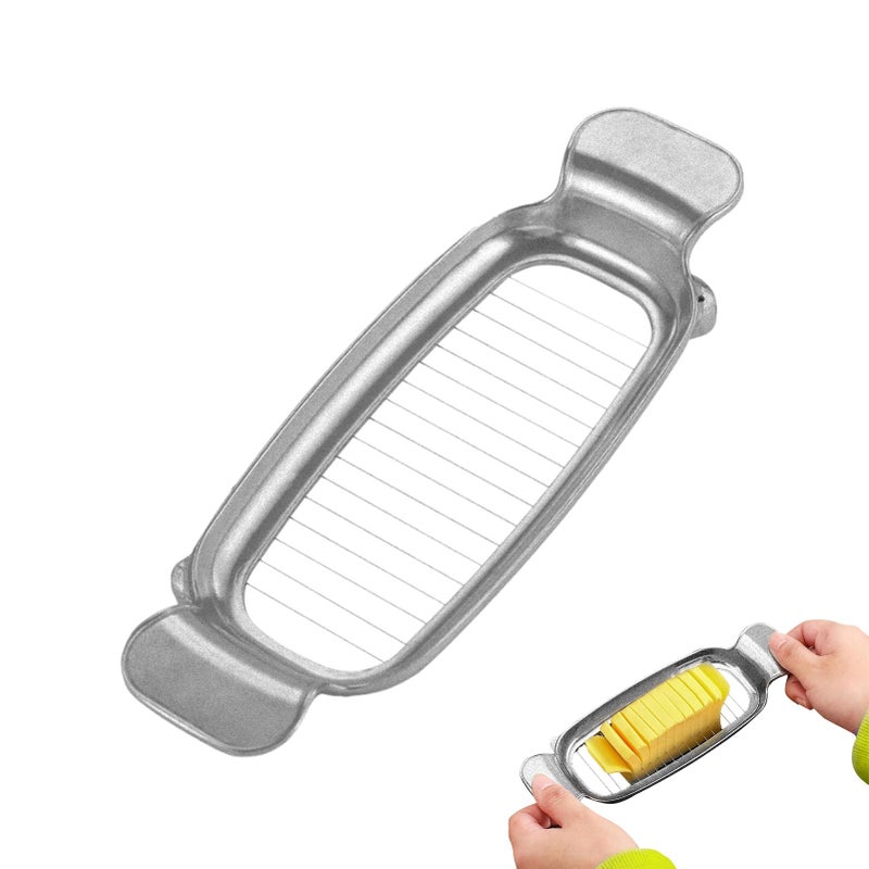 ymkupe Butter & Cheese Slice Cutter Stainless Steel Multipurpose Butter and Cheese Cutter Slicer with Ergonomic handle Portable Grip for block cheese, Fruit Baking - Image 1