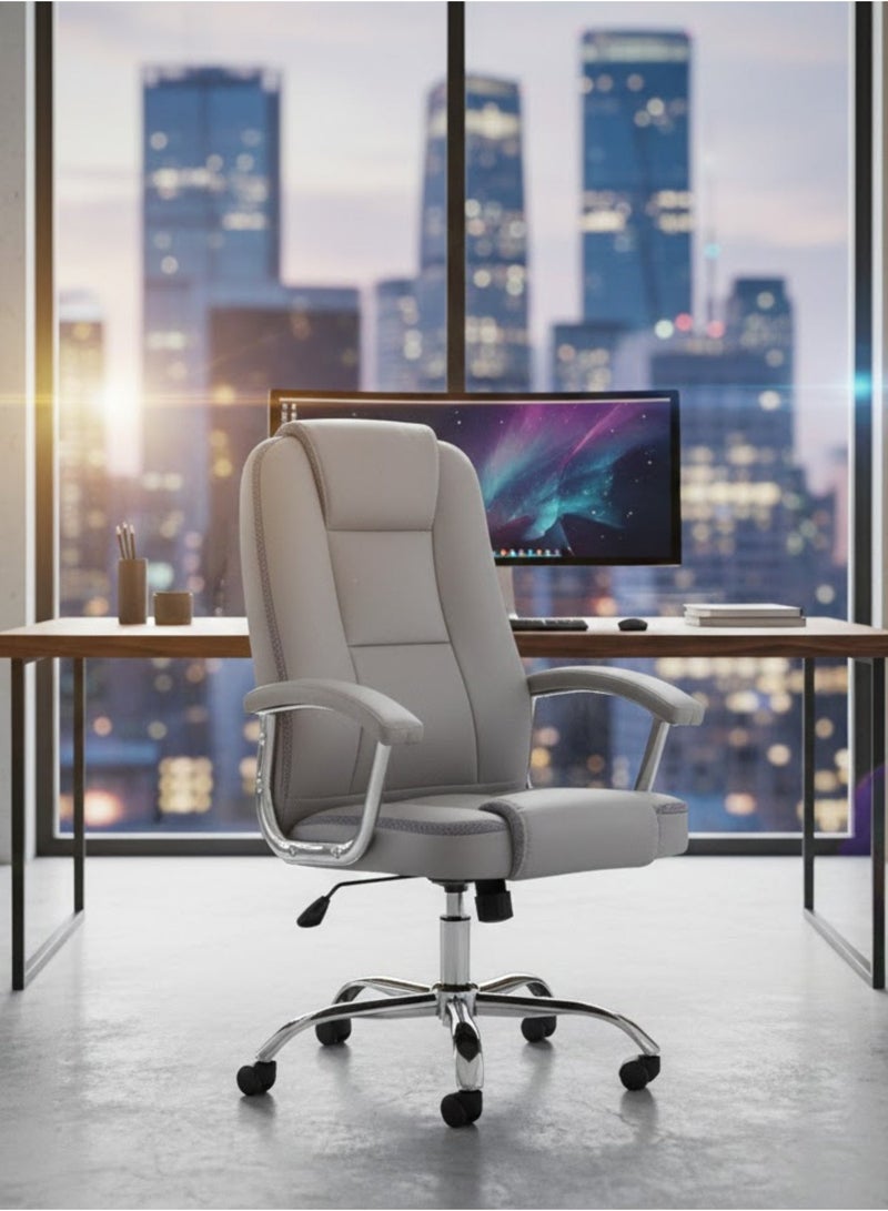 Furalux Executive Office Chair with 3D Armrests, Modern Ergonomic Computer Desk Chair, Swivel Task Chair with Adjustable Height for Office and Home Use - Image 1