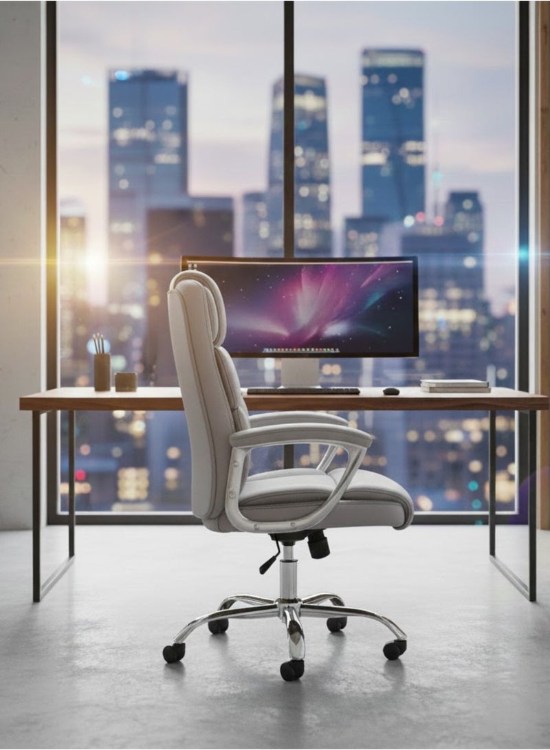 Furalux Executive Office Chair with 3D Armrests, Modern Ergonomic Computer Desk Chair, Swivel Task Chair with Adjustable Height for Office and Home Use - Image 2