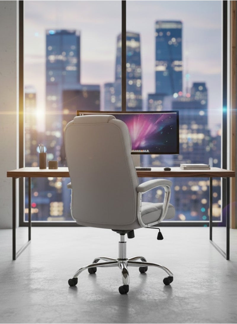 Furalux Executive Office Chair with 3D Armrests, Modern Ergonomic Computer Desk Chair, Swivel Task Chair with Adjustable Height for Office and Home Use - Image 3