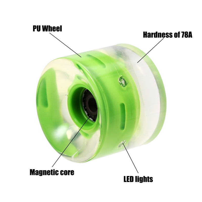 4pcs Skateboard Wheels LED Light UP Replacement Wheels Longboard Wheel Set 78A PU Crushing Wheel for Long Board Wheel Replacement - Image 2