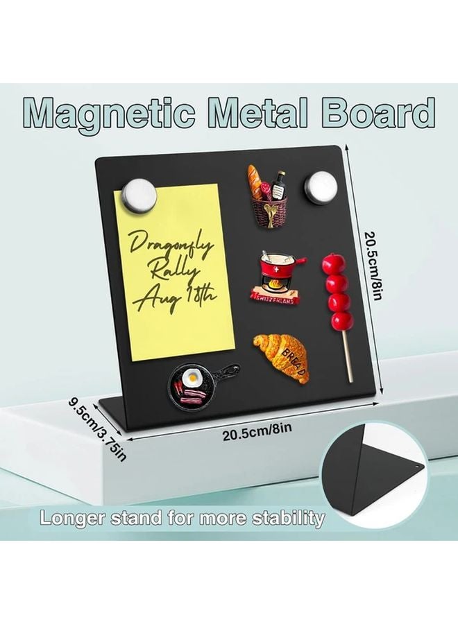 Black Magnetic Bulletin Board With Stand 8x8 Inch Tabletop Memo Board For Home Office School - Image 3
