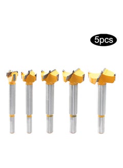 NIBEMINENT 5-Piece Forstner Drill Bit Set Silver/Gold  - Image 1
