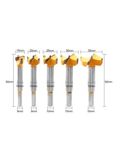 NIBEMINENT 5-Piece Forstner Drill Bit Set Silver/Gold  - Image 5
