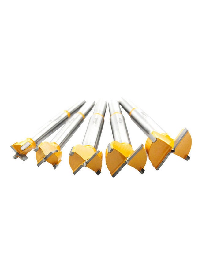 NIBEMINENT 5-Piece Forstner Drill Bit Set Silver/Gold  - Image 2