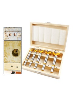 NIBEMINENT 5-Piece Forstner Drill Bit Set Silver/Gold  - Image 3