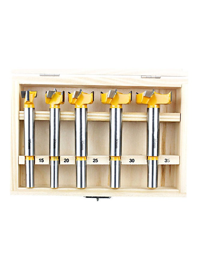 NIBEMINENT 5-Piece Forstner Drill Bit Set Silver/Gold  - Image 4
