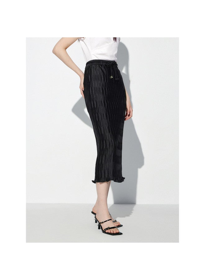 Waxbird Summer Wave Pleat Mid-length Elegant Women's Half Skirt - Image 3