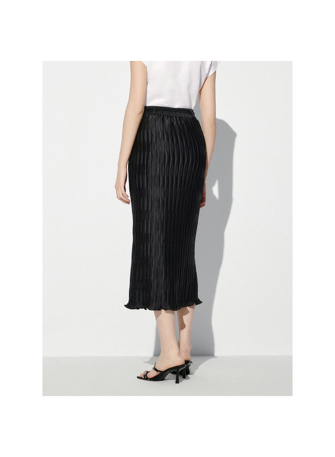 Waxbird Summer Wave Pleat Mid-length Elegant Women's Half Skirt - Image 4