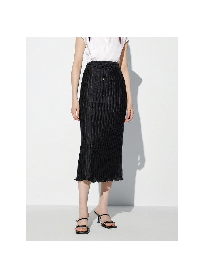 Waxbird Summer Wave Pleat Mid-length Elegant Women's Half Skirt - Image 2