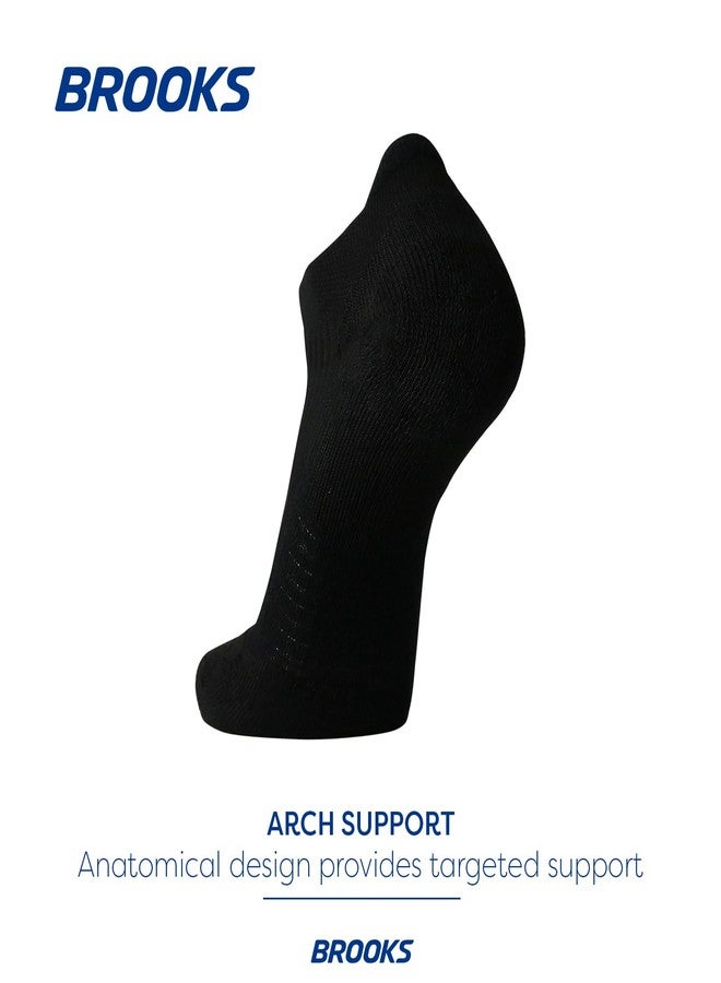 Brooks Ghost No Show Socks I Performance Running Low Profile Socks with Arch Support for Men & Women - Black - Small - Image 3