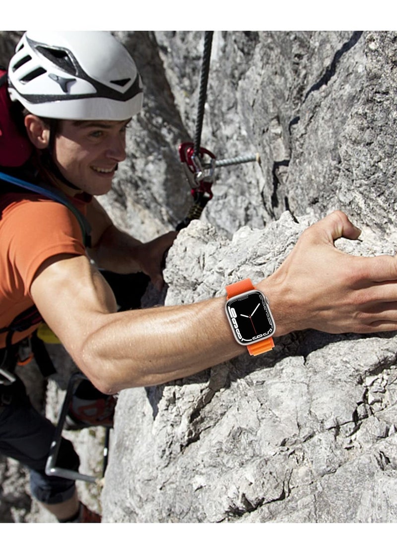 BORTONY - Apple Watch Band 42mm 44mm 45mm 49mm 4 Pack Alpine Loop Nylon Band Women Men with Adjustable Metal G-Hook Strap for iWatch Ultra Series SE 8/7/6/5/4/3/2/1 - Image 1