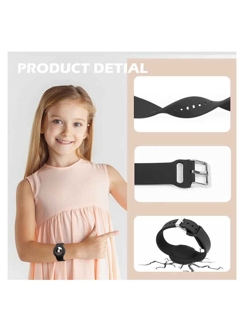 Captaintech 2 Pack Airtag Wristband Compatible with Apple AirTag Soft Adjustable Bracelet Watch Band for Kids Toddler Baby Children Elders - Image 4