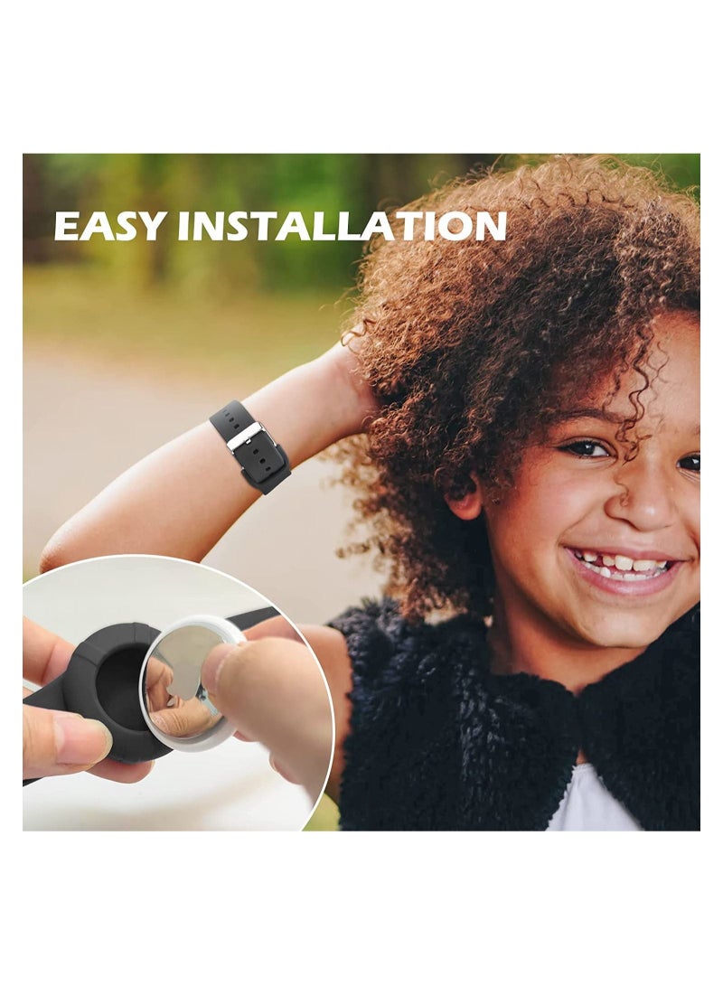 Captaintech 2 Pack Airtag Wristband Compatible with Apple AirTag Soft Adjustable Bracelet Watch Band for Kids Toddler Baby Children Elders - Image 3