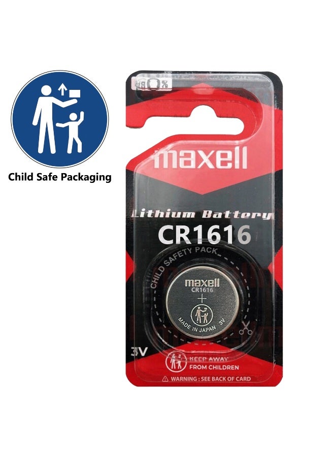 Maxell 1-Piece Maxell CR1616 Lithium 3V Japan Battery - Image 2