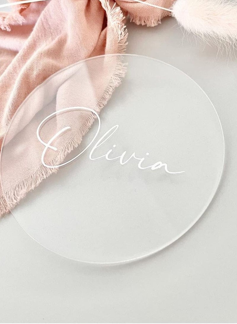 Eworld 20 Piece Clear Acrylic Transparent Round Disc for Engraving Name Cards and Painting - Image 2