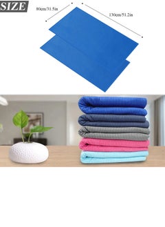 Qiccijoo Qiccijoo Quick Dry Towel Turkish Beach Towel Oversized 130*80cm/51.2*31.5in Microfiber Towel Super Absorbent, Travel & Sports & Camping Towel Gym Towel Yoga Towel（Blue）  - Image 2