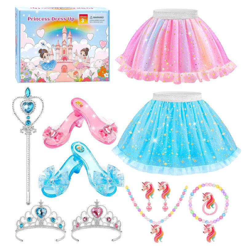 Myfolrena Princess Dress Up Shoes for Little Girls 36Kids Pretend Play Clothes for Toddlers with TutuShoes and AccessoriesChristmas Thanksgaving Birthday Gift Toys - Image 3