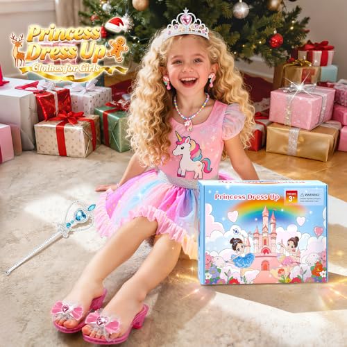 Myfolrena Princess Dress Up Shoes for Little Girls 36Kids Pretend Play Clothes for Toddlers with TutuShoes and AccessoriesChristmas Thanksgaving Birthday Gift Toys - Image 5