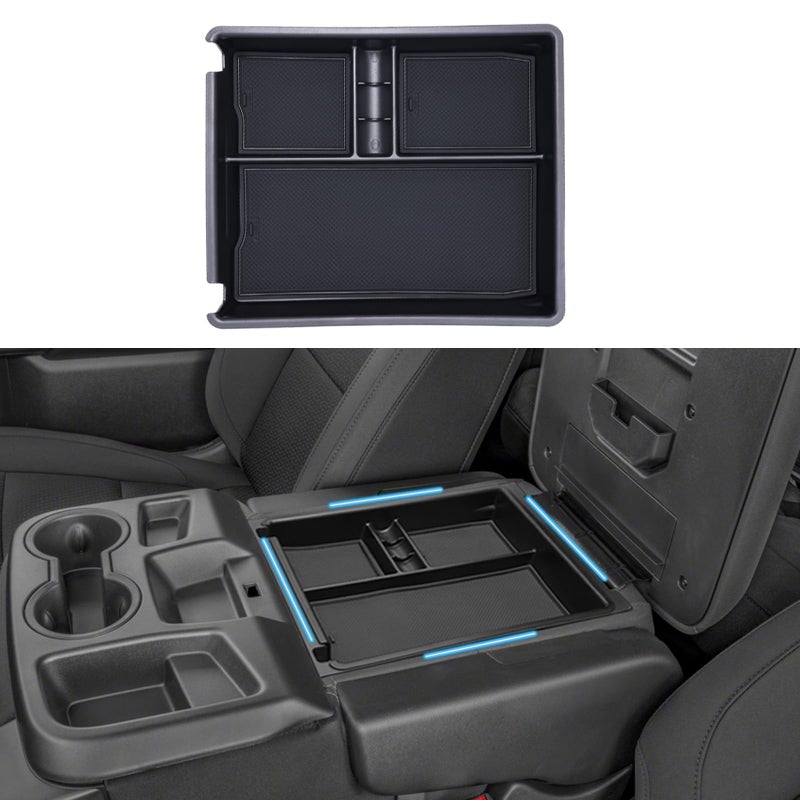 JKCOVER Center Console Organizer Tray Compatible with 20192026 SilveradoSierra 1500 and 20202026 SilveradoSierra 2500HD 3500HD Accessories Armrest Storage Box Only for Split Bench Seat - Image 2