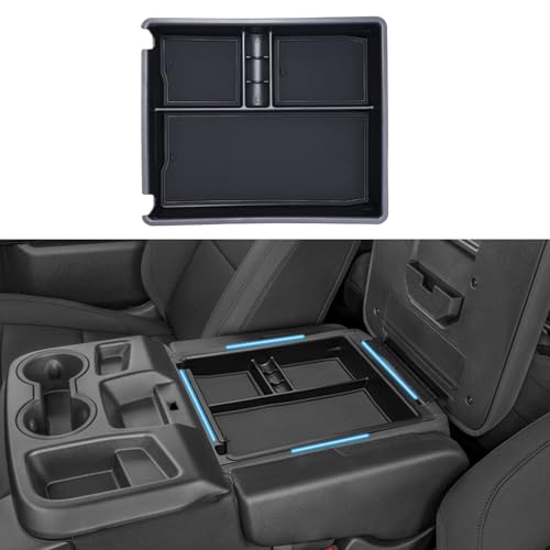 JKCOVER Center Console Organizer Tray Compatible with 20192026 SilveradoSierra 1500 and 20202026 SilveradoSierra 2500HD 3500HD Accessories Armrest Storage Box Only for Split Bench Seat - Image 1