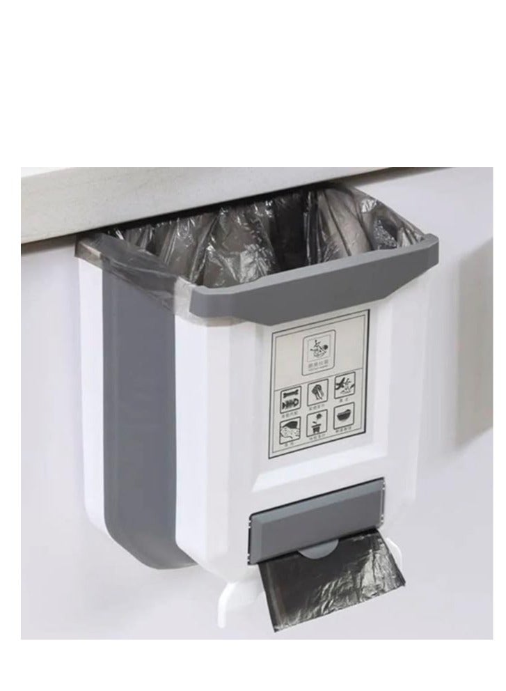 Foldable silicone trash can with a hole for roll trash bags  - Image 2