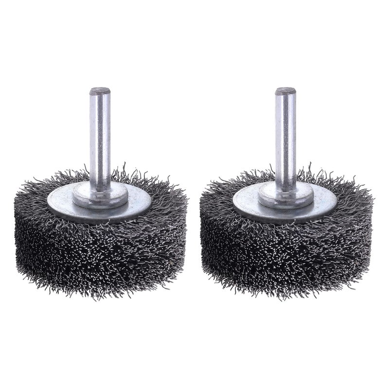 Rocaris 2 Pack 2 Inch Wire Wheel Brush for Drill Attachment - Heavy Duty Carbon Steel Brushes for Paint, Rust & Corrosion Removal - 0.0118" Wire, 1/4in Shank, 20000RPM - Image 1