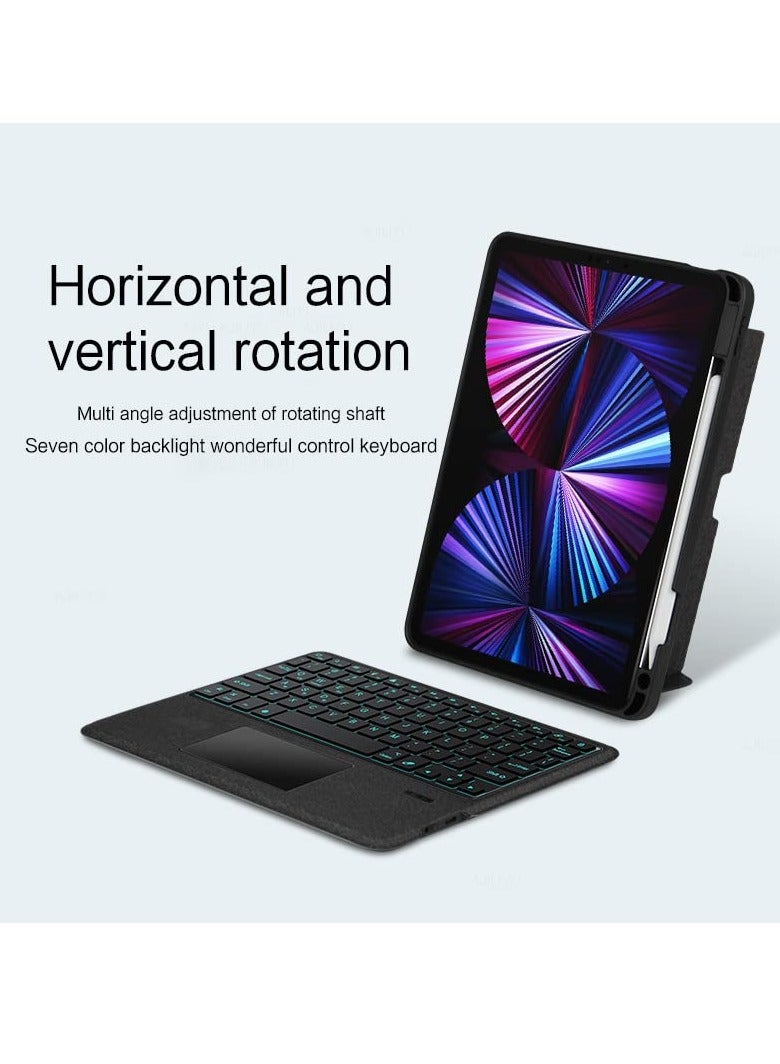 حافظة لوحة مفاتيح مغناطيسية قابلة للفصل مع حامل قلم للآيباد قياس 10.2 بوصة تدعم أجيال السابع والثامن والتاسع و الآيباد آير الجيل الثالث وآيباد برو 10.5 بوصة مزودة بلوحة مفاتيح تعمل باللمس ودعم وضع عمودي - Image 4