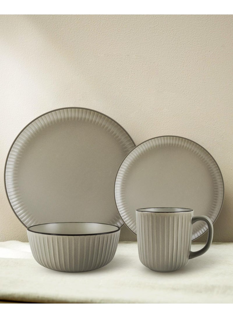 Kitchen Master 16 Pcs Embossed Dinner Set Mocha, Rssp33-M - Image 4