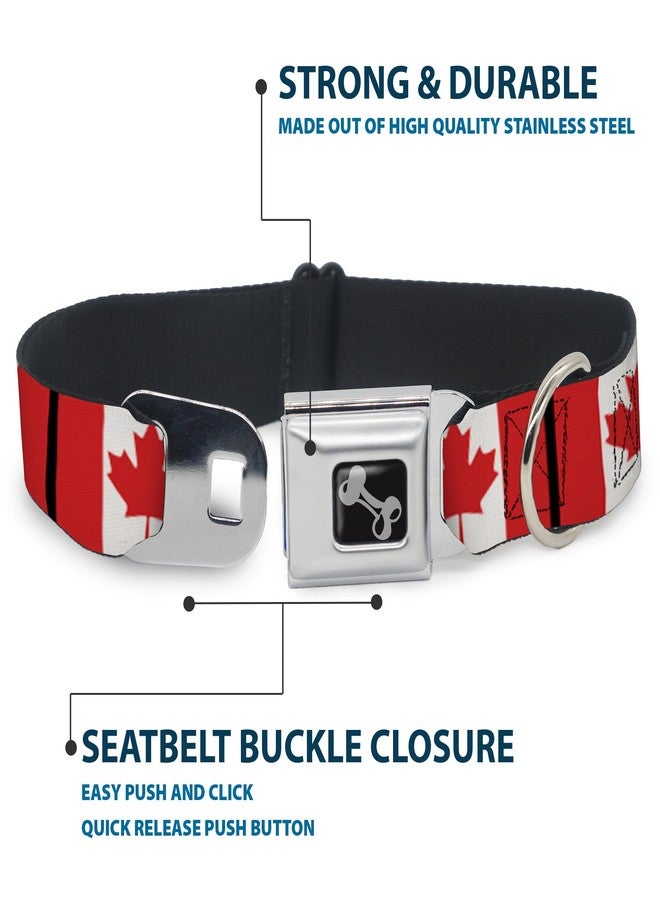 Buckle Down Buckle-Down Seatbelt Buckle Dog Collar - Canada Flags - 1" Wide - Fits 9-15" Neck - Small - Image 4