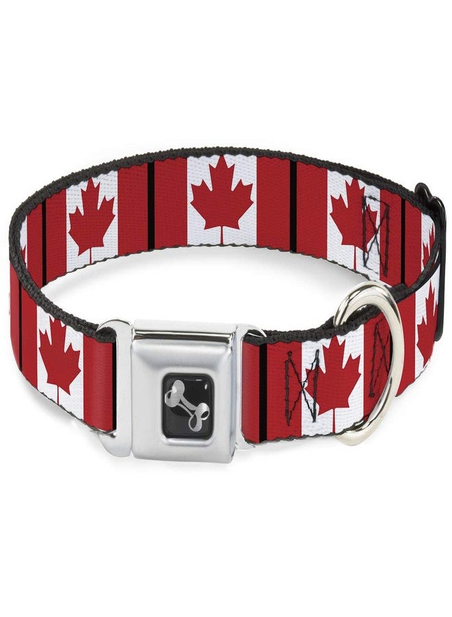 Buckle Down Buckle-Down Seatbelt Buckle Dog Collar - Canada Flags - 1" Wide - Fits 9-15" Neck - Small - Image 1