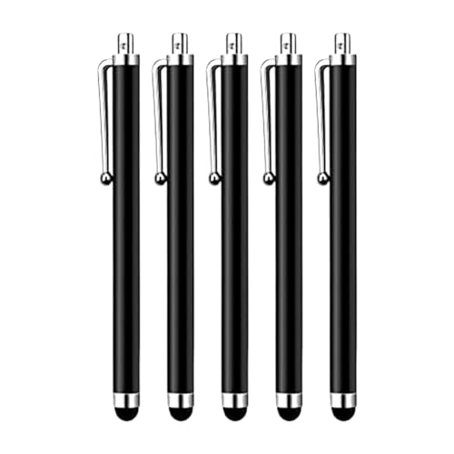 HESSION 5 Pack Stylus Pen for All capacitive Touch Screens Suitable for iPhone Ipad Samsung Galaxy Tablets Black - Image 1