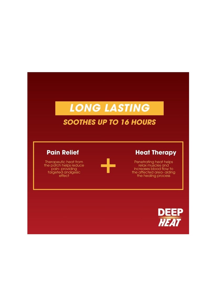 DEEP HEAT Pain Relief Heat Patch, Muscular Aches, Pains, Joint Stiffness (Pack of 4 Patches) - Image 4