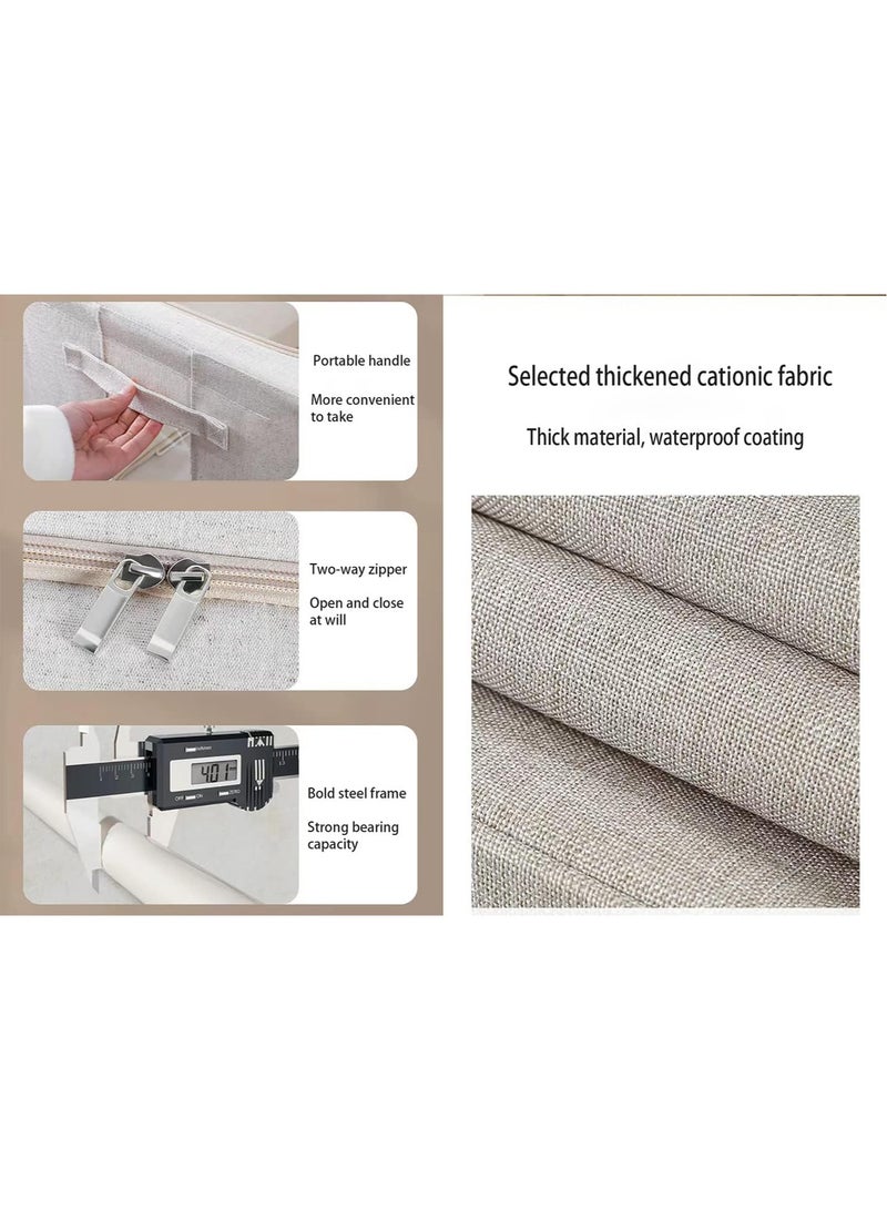 رات سو ملابس 2 حزمة حقيبة تخزين خزانة قابلة للطي منظمات تخزين حاويات تخزين كبيرة علب للموازين بطاطين سرير ألعاب كتب قابلة للطي مع سحابة قوية نافذة واضحة، 66L-Grey - Image 5