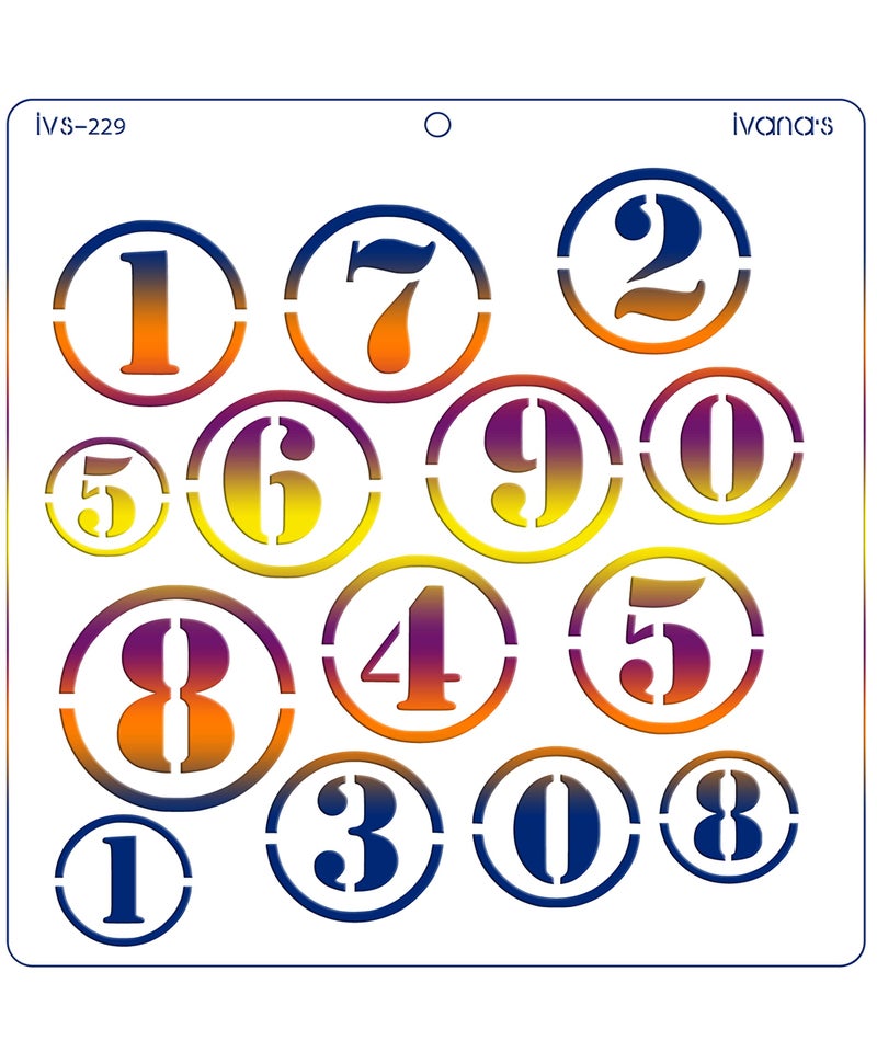 IVANA'S Number Design Reusable Stencil for Art & Craft, DIY Decorative Stencil for Painting on Canvas, Fabric, Cloth, Paper, Glass, Furniture and Wall, Size - 6 x 6 inch, Pack of 1, IVS-229,Off White - Image 3