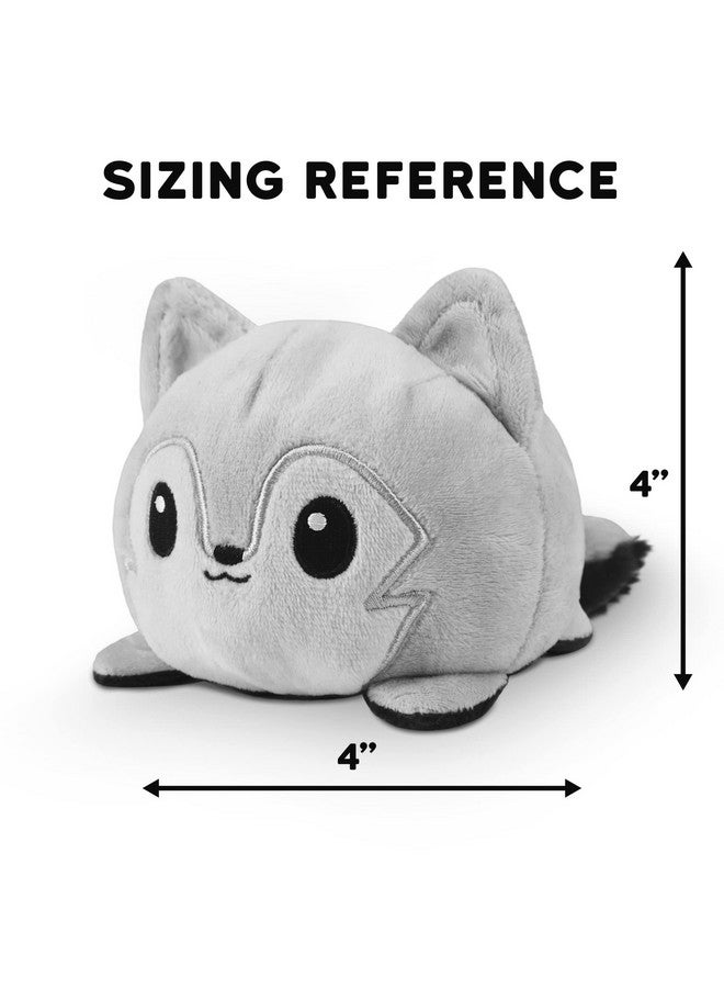 TeeTurtle - The Original Reversible Wolf Plushie - Gray - Cute Sensory Fidget Stuffed Animals That Show Your Mood - Image 4