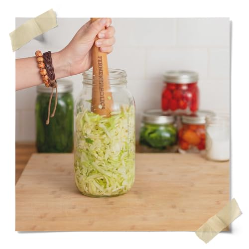 Fermentaholics Mason Jar Fermentation Kit | Wide mouth Jar Lacto-Fermentation Pickling Kit |Includes 4 Fermentation Lids, 4 Fermentation Glass Weights, Vegetable Tamper, & Wet Erase Glass Marker - Image 2