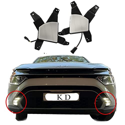 KD K D Fog Lamp Set For Kia Carens (Pair) Halogen White & Indicator Lights Combo Full High Lights - Image 2