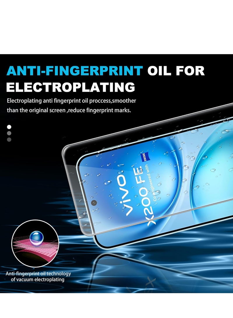 2+2 Pack Screen Protector for Vivo X200 FE, with Camera Lens Protector 9H Hardness Tempered Glass Bubble Free Anti-Scratch Anti-Fingerprint - Image 2