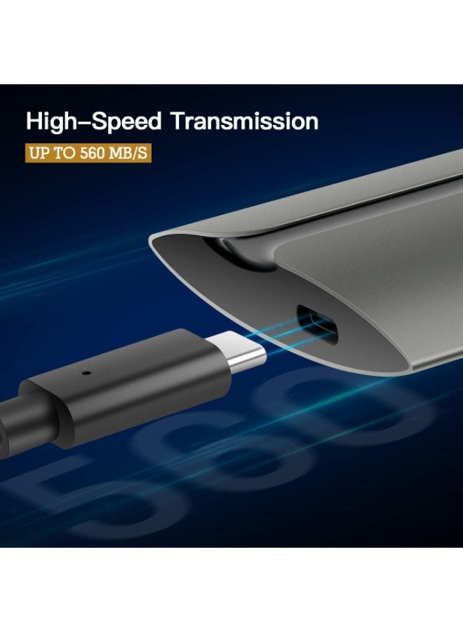 HIKSEMI External SSD 1TB, Portable Mini USB 3.1 Type-C SSD Hard Drive External, Up to 560 MB/s Read, Compatible with Android Phone/Android Tablet/PC/Laptop (Grey)-T300S - Image 1