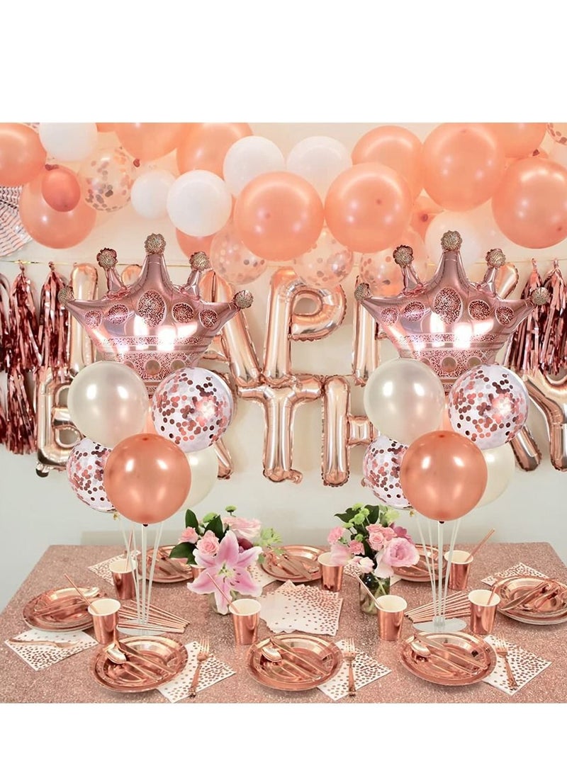 SYOSI Balloons Stand Kit Rose Gold Crown Balloons Reusable Centerpiece with Base for Table Wedding Baby Shower Birthday Party Graduation Decorations 2 Sets - Image 5