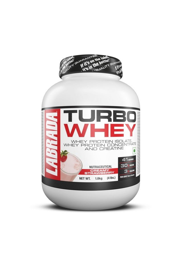 Turbo Whey (Whey Protein Isolate | Whey Protein Concentrate |3G Creatine | 30G Protein | 41 Servings) - (1.8Kg) (Creamy Strawberry) - pzsku/Z5F3BD4E87ACC1EE25C38Z/45/_/1728309652/b3b239e7-4e92-4909-8482-e27cfe113bbf