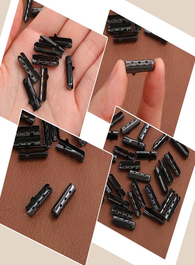 Tweruna 30 PCS Metal Aglets for Shoelaces, Black Shoe Lace Ends Tips Replacement, Aglets for Drawstrings - Image 3