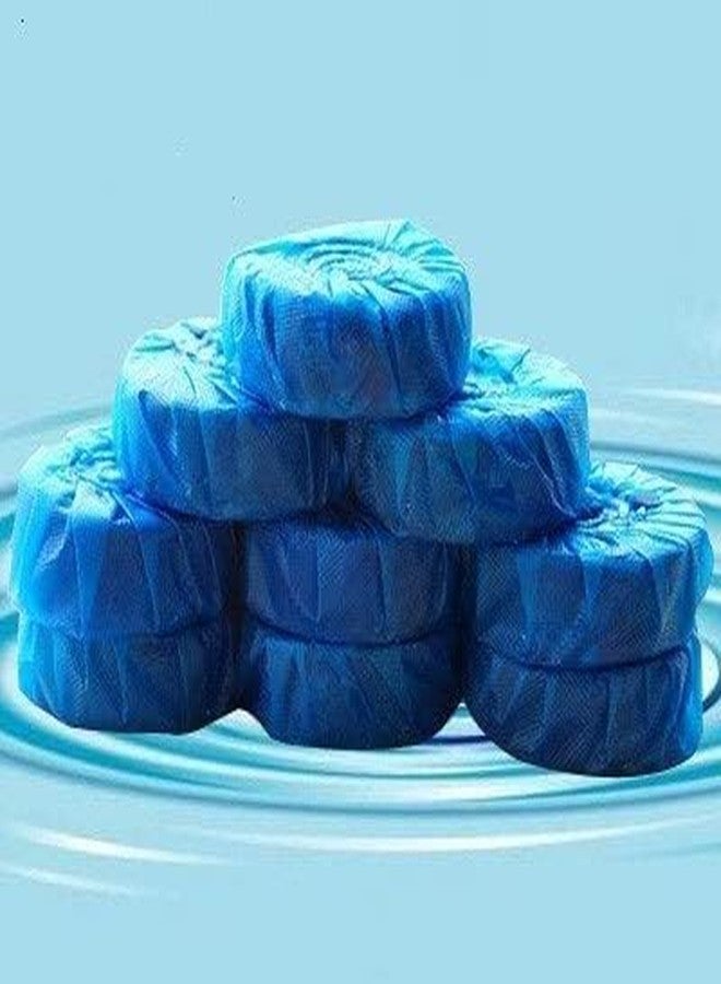 DHARMINSON Automatic Flush Toilet Bowl Cleaner Tablets Bathroom Toilet Tank Cleaner Detergent Powerful Cleaning Ball Toilet Blue Deep Clean Bubbles Long-Lasting Fresh Air No Pungent Odor Stain (10PCS) - Image 3