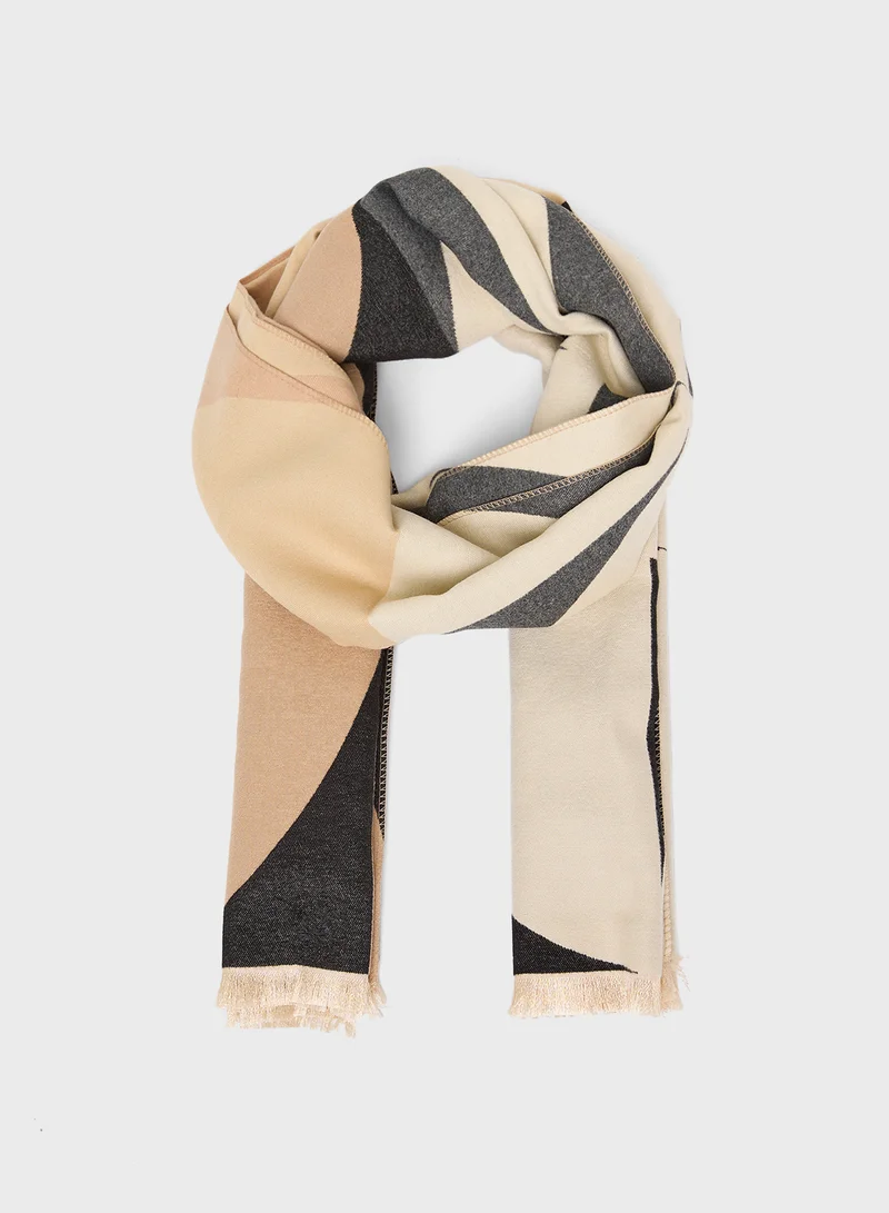 ايلا Light Weight Long Striped Winter Scarf